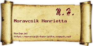 Moravcsik Henrietta névjegykártya